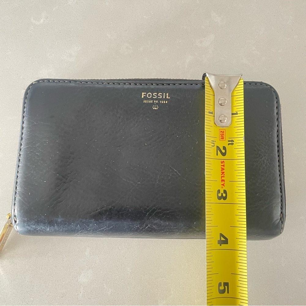 FOSSIL  BLACK LEATHER WALLET - Picture 11 of 12